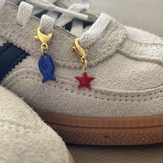 Shoe Charms for Sneakers, Shoe Clips, Shoelace Charms, Shoe Jewels, Shoe Jewelry, Charms Shoe Accessories, Fish Charms, Red Star Charms Thrift Ideas, Candy Girls, Jewelry Charms, Blue Fish, Red Star, Style Expert