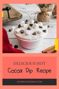 hot cocoa dip recipe with marshmallows and chocolate chips