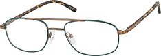 Look like you mean business in these chic aviator glasses. The shiny stainless steel eyeglasses is accented with a contrasting eyeglasses front and tortoiseshell temple arms. For added comfort the look is fitted with adjustable nose pads. This look a great choice for both glasses and sunglasses. | Zenni Men's Aviator Prescription Eyeglasses Green Tortoise Shell Stainless Steel Aviator Eyeglasses, Black Men Hairstyles, Zenni Optical, Aviator Glasses, Oval Face Shapes, Black Aviators, Prescription Eyeglasses, Stainless Steel Frame, Prescription Glasses