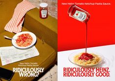 a magazine cover with spaghetti and sauce being poured on it's plate, next to an advertisement for ridigiously wrong food