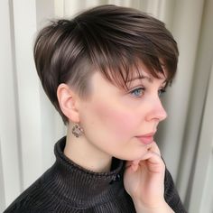 Pixie with Angled Bangs and Rounded Back Angled Bangs, Pixie Hair