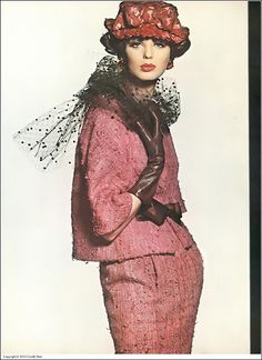 •Dorothea McGowan in sleeveless dress and jacket of wild grape-pink grained silk, jacket tied with brown satin sash and point d'esprit scarf by Burke-Amey, grape straw hat by Emme, photo by Irving Penn, Vogue, March 1, 1961• 60s Vintage Fashion, Cheap Boutique Clothing, Irving Penn, 1960 Fashion, Vogue Editorial, Mid Century Fashion, Model Looks, Vintage Fashion Photography, Vintage Models