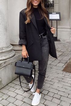 Chic Office Outfit, Black Blazer Outfit, Outfits Primavera, Classy Casual Outfits