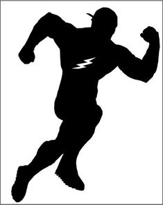 the silhouette of a man running with his arm out