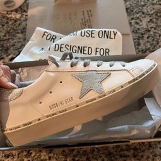 Worn One Time, Have Been In The Box And Still Are! Size 40! Absolute Perfect Condition Paid $680! Come With Original Box Golden Goose Hi Star, Shoes Golden Goose, Goose Shoes, Golden Goose Shoes, Golden Goose, One Time, Womens Shoes Sneakers, Limited Time, Original Box