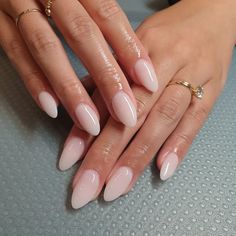 Minimalist Nail Art Designs Simple, Milky Pink Almond Nails, Big Nails, Engagement Nails, Her Nails, Beauty Inspo