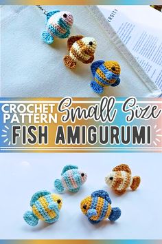 crochet pattern small fish amigurum for kids and adults to use in crafts