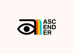 the asc ender logo with an eye on it's side and rainbows in