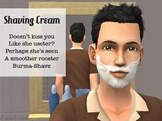 an animated image of a man with shaving cream on his face