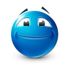 a blue smiley face with two eyes