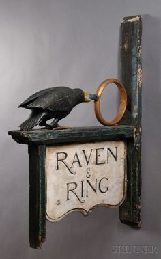 Taverna Medieval, Raven Ring, Tavern Sign, Storefront Signs, Trade Sign, Crows Ravens, Pub Signs, Old Signs, Web Banner Design