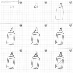 how to draw a bottle with markers and pencils step by step instructions for kids