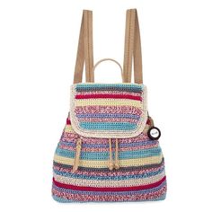 The Sayulita Crochet Backpack is hand-crocheted and ready to accompany you on any beach day or sunny day around town! With a main drawstring and snap closure, as well as many interior organization pockets, this bag is ready to carry all of your essentials! Removable shoulder strap for convertibility. Casual Crochet Backpack For Daily Use, Casual Crochet Backpack Bag For Daily Use, Beige Crochet Backpack For Travel, Casual Summer Backpack For Daily Use, Casual Multicolor Crochet Travel Bag, Beach Crochet Backpack, Casual Vacation Backpack, Casual Crochet Backpack With Adjustable Strap, Casual Crochet Travel Bag With Adjustable Strap