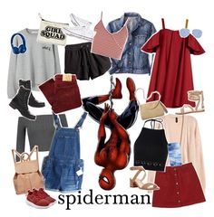 "spiderman series | spiderman ;; supergirl" by the-elite-fangirls ❤ liked on Polyvore featuring Marvel, WithChic, Point Sur, MANGO, H&M, Anna October, Monki, Topshop, Boohoo and Converse Spider Man Themed Outfit, Outfit Ideas Spiderman, Spider Man Inspired Fits, Spiderman Disneybound, Spider Man Based Outfits, Spiderman Outfit, Marvel Inspired Outfits, Marvel Fashion, Disney Bound Outfits Casual