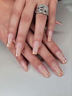 Cute Nails For Fall, Elegant Nails, Classy Nails, Fancy Nails, Chic Nails, Nail Polishes, Best Acrylic Nails, Long Acrylic Nails