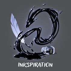 the inkspiration logo with a feather and ink