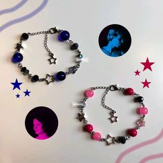 Tv Girl Bracelet Matching, 3 Matching Bracelets, Tv Girl Jewelry, Tv Girl Matching Bracelets, Tv Girl Bracelet Ideas, Character Bracelet Ideas, Aesthetic Matching Bracelets, Matching Things For Best Friends, Tv Girl Bracelet