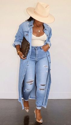 Ladys Fashion Outfits, Classy Daily Outfits Simple, Split Wide Leg Pants Outfit, All Day Date Outfit, Hobo Look Outfits, Elegant Jean Outfits For Women, Fall Dress Clothes For Women, Plus Size Hippie Chic, Denim And Turquoise Outfit