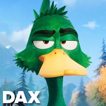 the angry birds character is wearing green feathers