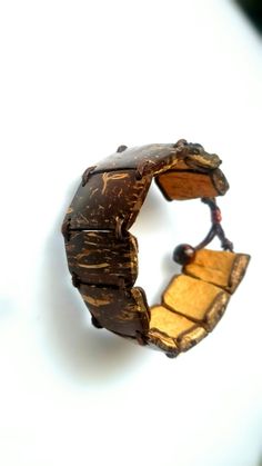 a ring made out of wood and some kind of material on the inside of it