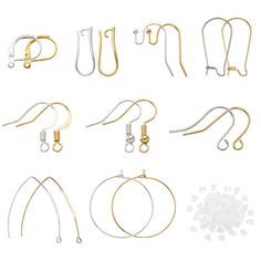 several different types of jewelry on a white background