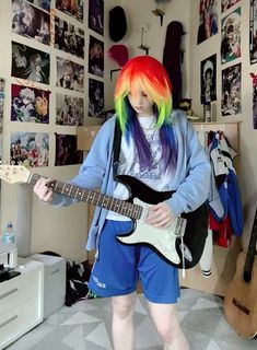 @remmiecos on ig and tt!  Mlp eg mane 6 cosplay inspo my little pony rainbow dash equestria girls casual outfit guitar #mlp #mylittlepony #rainbowdash Rainbow Dash Aesthetic Outfit, Rainbow Dash Cosplay Ideas, Mlp Cosplay Rainbow Dash, Rainbow Dash Outfit Ideas, Equestrian Girls Outfit, My Little Pony Halloween Costume, Rainbow Dash Outfit, Rainbow Dash Halloween Costume, Human Rainbow Dash