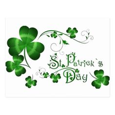 green shamrocks with the words st patrick's day