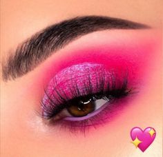 Pink Eyeshadow Looks, Colourpop Eyeshadow Palette, She's A Rainbow, Neon Eyeshadow, Pink Eyeshadow Look, Colourpop Eyeshadow, Show Makeup, Neon Makeup