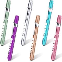 Penlight for Nurse Pen Light LED Reusable Pen Light with Pupil Gauge Nurses Pin Light for Torch Medical Students Doctors Daily Use with Pocket Clip Nurse Gifts(6 Pieces,Fresh Colors) Pin Light, Nursing Pins, Nurses Week Gifts, Metal Pen, Nurses Week, Torch Light, Pocket Clip, Medical Students, Nursing Students