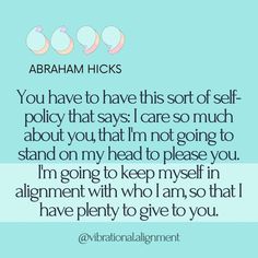 an image with the quote abraham nicks you have to have this sort of self policy that says i care so much about you