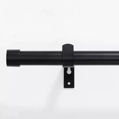 an image of a black curtain rod on a white background