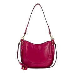 Patricia Nash Caletta Leather Hobo Crossbody Bag Chic and super convenient, the Caletta is ready to go anywhere. With tasteful curves, supple leather and the convenience of an adjustable/detachable crossbody strap and a detachable top handle, it only gets better with age. Hobo Crossbody Bag, Designer Crossbody, Designer Crossbody Bags, Fuchsia Color, Distressed Leather, Leather Hobo, Crossbody Strap, Fashion Handbags, Handbag Accessories