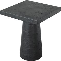 a black square table on a white background