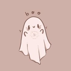 a ghost with eyes and nose drawn on it