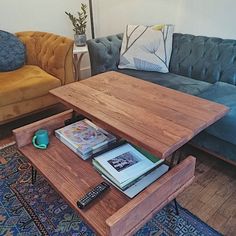 a living room with two couches and a coffee table