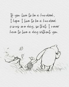 winnie the pooh and her pig friend are looking at each other in front of a quote