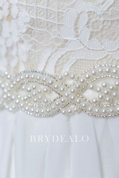 Elegant Wave Pearls Bridal Self-tie Bridal Sash Belt Elegant Bridal Accessories With Pearl Embroidery, Elegant Pearl Embroidered Bridal Accessories, Pearl White Pearl Bridal Accessories, Elegant Bridal Sashes For Bride, Elegant Lace Bridal Belt For Party, Elegant Bridal Sashes, Elegant White Bridal Belt, Elegant Beaded Sashes For Wedding, Elegant Beaded Wedding Sashes