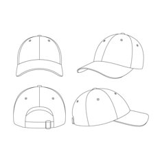 three baseball caps, one in white and the other in black on a white background