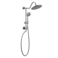 the shower head and handset are connected to each other with an adjustable arm spout