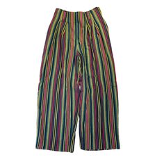 VTG 90s Streetwear Womens 3/4 Rainbow Stripe Cropped Harem Capri Pants Lagenlook Womens pants Women's size 3/4 Smoke free / pet friendly household Photos are part of the items description  Preowned Measurements 12.5 inch waist  12 inch rise 21.5 hips 23.5 inch inseam 35 inches top to bottom  Smoke free / pet friendly house hold Multicolor Rayon cotton   Check out my other items in my store! N Baggy 90s Style Pants For Spring, 90s Style Baggy Spring Pants, 90s Style Loose Fit Pants For Spring, 90s Baggy Pants For Spring, 90s Style Wide Leg Parachute Pants For Summer, 90s Style Wide Leg Parachute Pants, Casual High-waisted Pants For Festival, Casual High-waisted Festival Pants, Multicolor Baggy High Waist Pants