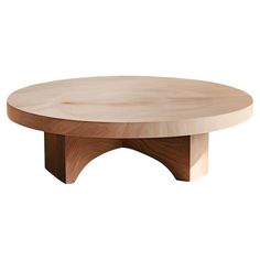 a wooden table with an oval shape on the top and bottom, made out of wood