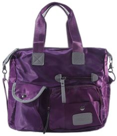 Purple Nylon Shoulder Bag For School, Purple Nylon Bags, Purple Travel Shoulder Bag With Zipper Pocket, Casual Purple Travel Satchel, Purple Travel Bags, Casual Purple Satchel For Travel, Purple Satchel Bag With Pockets, Travel Purple Satchel With Zipper Closure, Large Capacity Purple Nylon Bag