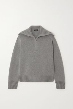 Each of Loro Piana's sweaters is made at the label's Italian mill using time-honored techniques. This style is knitted from sumptuous gray cashmere in a relaxed fit and has a zipped neckline. Wear yours with everything from tailoring to jeans. Gray Cashmere Sweater, Half Zip Sweaters, Loro Piana, Winter Coats Jackets, Zip Sweater, Cashmere Sweater, Preppy Style, Net A Porter, Cashmere Sweaters