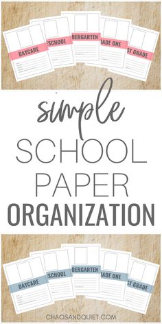 the simple school paper organization printable is perfect for students to use in their homes