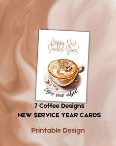 a coffee card with the words happy new year written on it