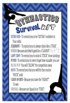 a blue and white poster with an information sheet on it that says, survival survival