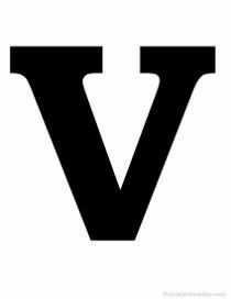 the letter v is made up of two black letters, one with an upper and lowercase