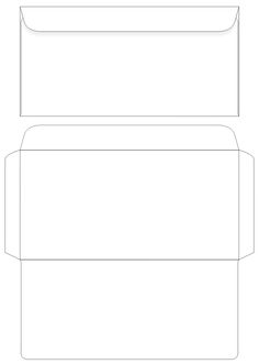 an open envelope is shown in the shape of a rectangleed box, with two sides facing each other