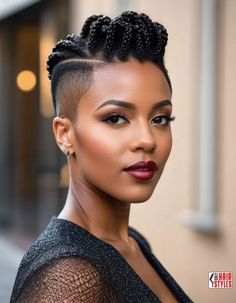 Bob Cute Short For Women Round Face, Natural Haircuts For Black Women, Black Mohawk Hairstyles, Mixed Hairstyles, High Top Fade Haircut, Top Fade Haircut, Haircut Options, Women With Round Faces, Embrace Natural Hair