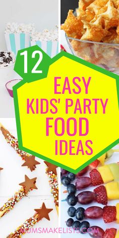 easy kids'party food ideas including desserts, snacks and treats to make with them